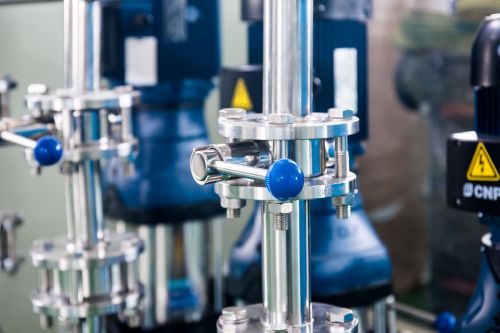 Control valve on industrial piping